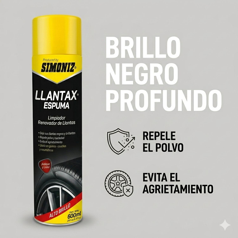 Limpiador de Llantas Simoniz Espuma Para Rines 480ml 3