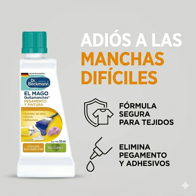 Quitamanchas Pegamento Y Pintura Dr Beckmann 50ml Ropa 2