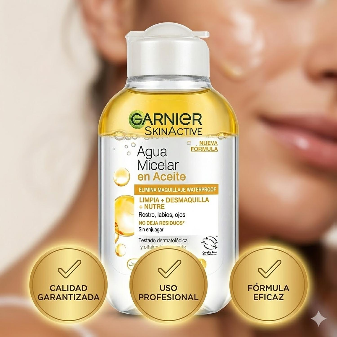 Agua Micelar En Aceite Garnier Desmaquilla Waterproof 100ml 3
