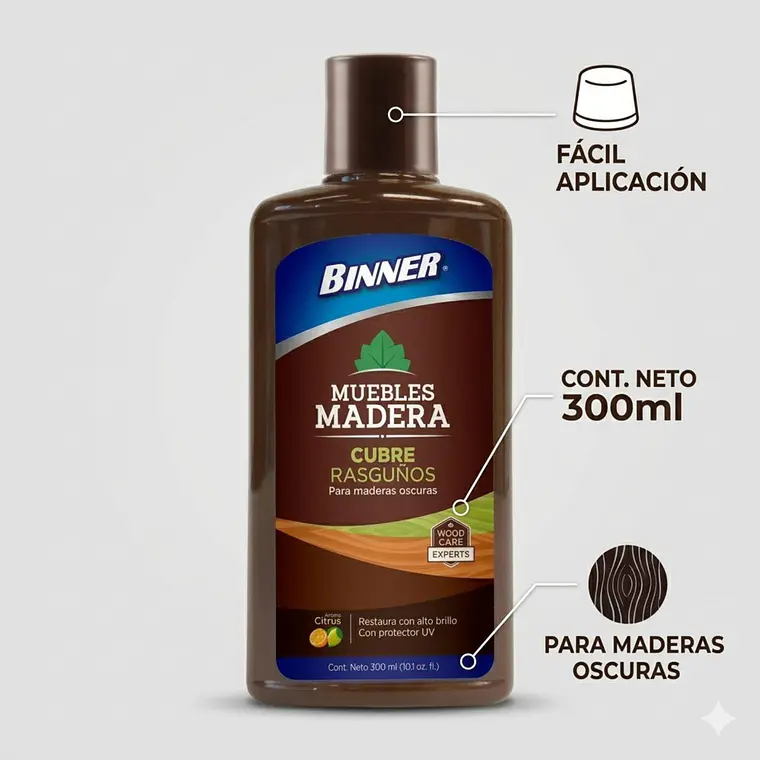 Cubre Rasguños Para Mueble De Madera 300ml 5