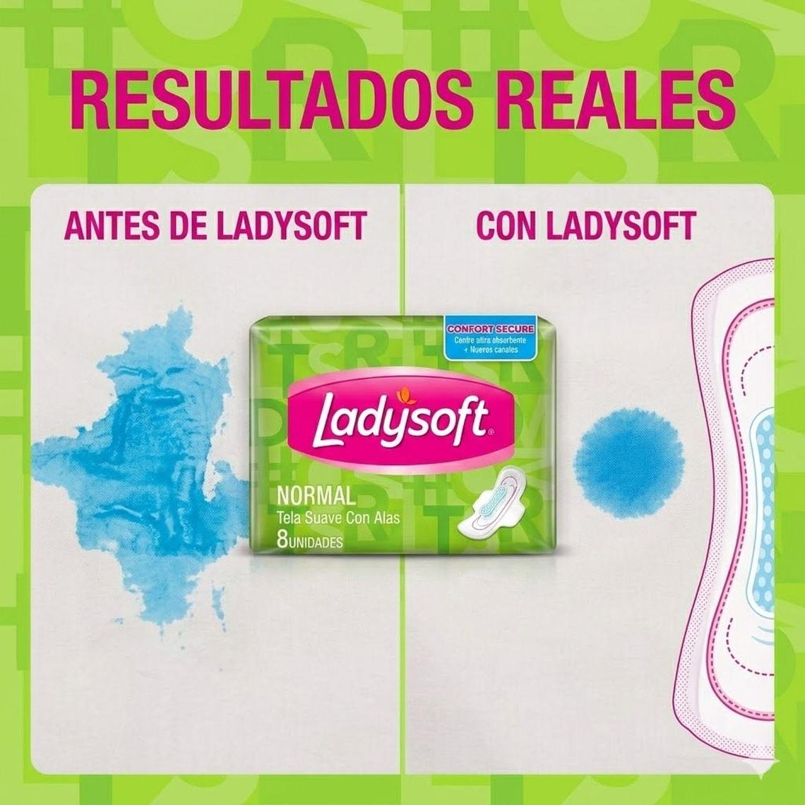 Toallas Femeninas Ladysoft Normal Tela Suave Con Alas 8u 3