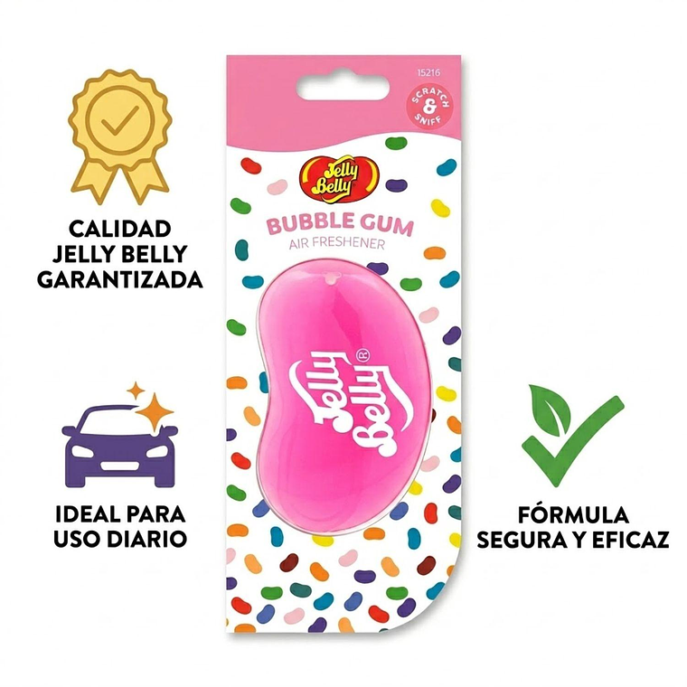 Aromatizante Auto Jelly Belly Chicle Colgante 6