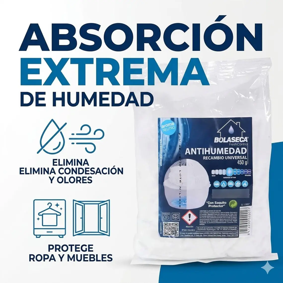 Recarga Antihumedad 450g Bolaseca Clóset Hogar 2