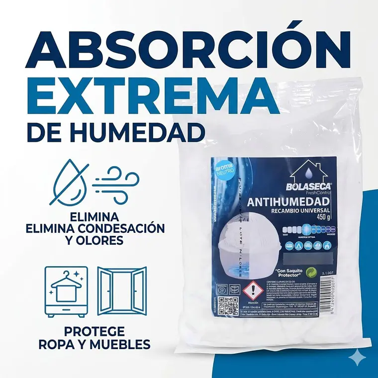 Recarga Antihumedad 450g Bolaseca Clóset Hogar 2