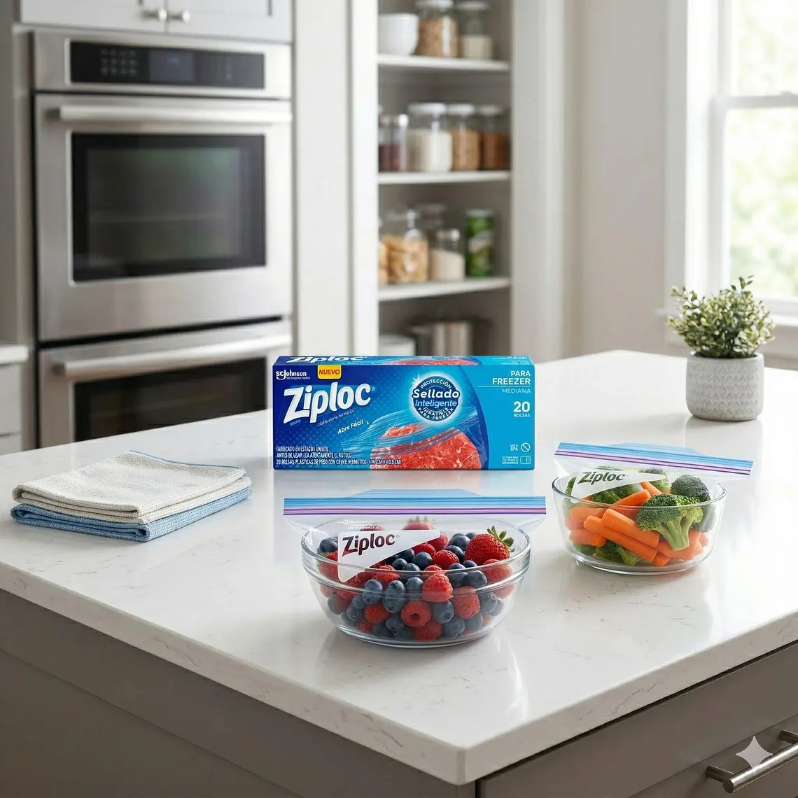 Bolsas Ziploc Para Freezer Medianas 20 Unidades 7