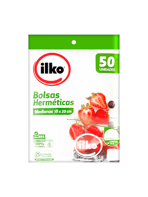 Bolsas Medianas Hermeticas 18x20cm 50 Unid