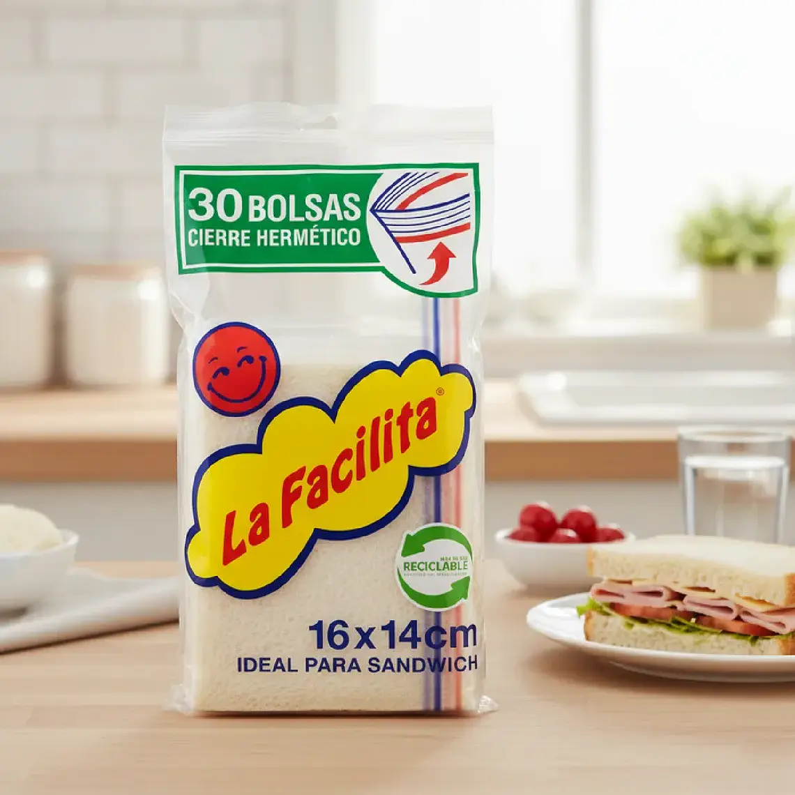 Bolsas Cierre Hermetico La Facilita 30unid 16x14cm 3