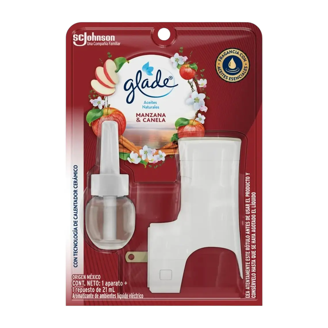 Aromatizante Glade Manzana Canela Aparato + Recarga 21ml 1