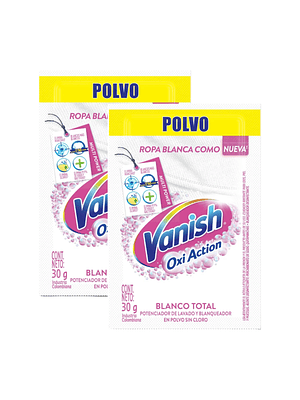 Quitamanchas Ropa Blanca Vanish 30 g Pack x2