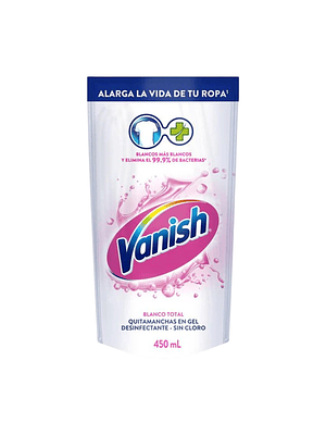 Quitamanchas Vanish Líquido Blanco 450ml - Ropa 2x más Blanca