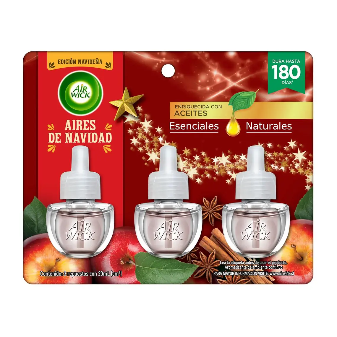 Air Wick Recarga Kuchen Manzana Canela x3 21ml 1