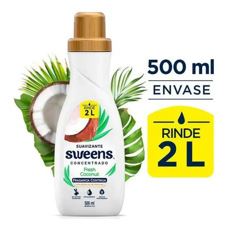 Suavizante Concentrado Sweens Fresh Coconut 500 Ml 2