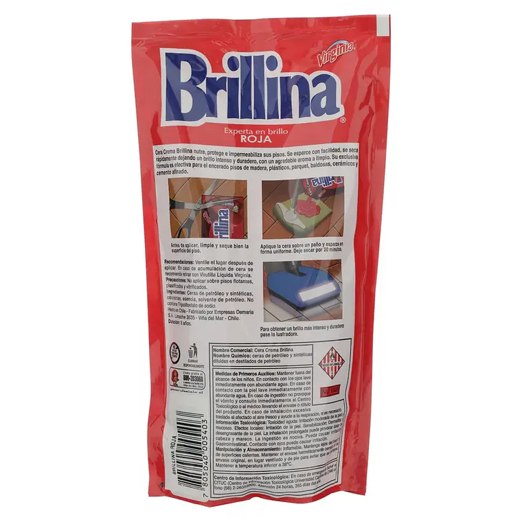 Cera Pisos Roja Brillina 340cc 2