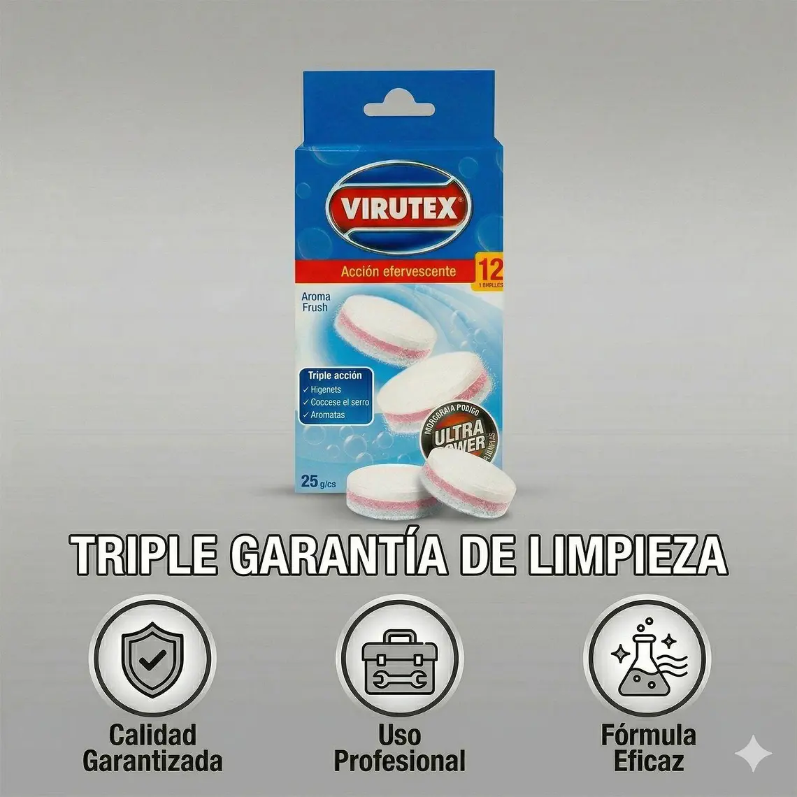 Pastillas Inodoro Efervescentes Antisarro Virutex 12tabletas 6