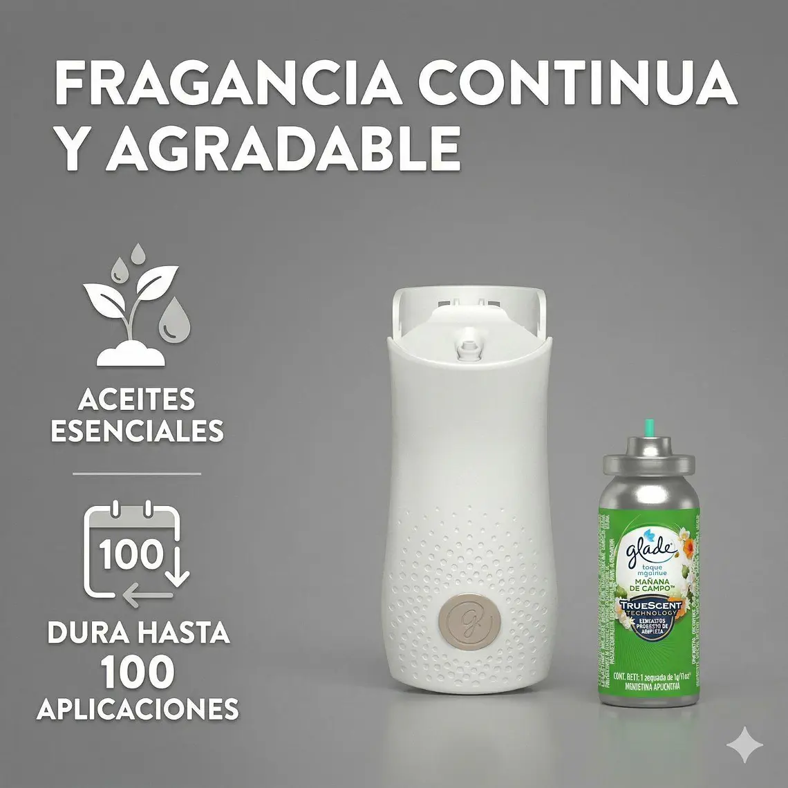 Aromatizante Glade Mañana De Campo (difusor + Repuesto) 2