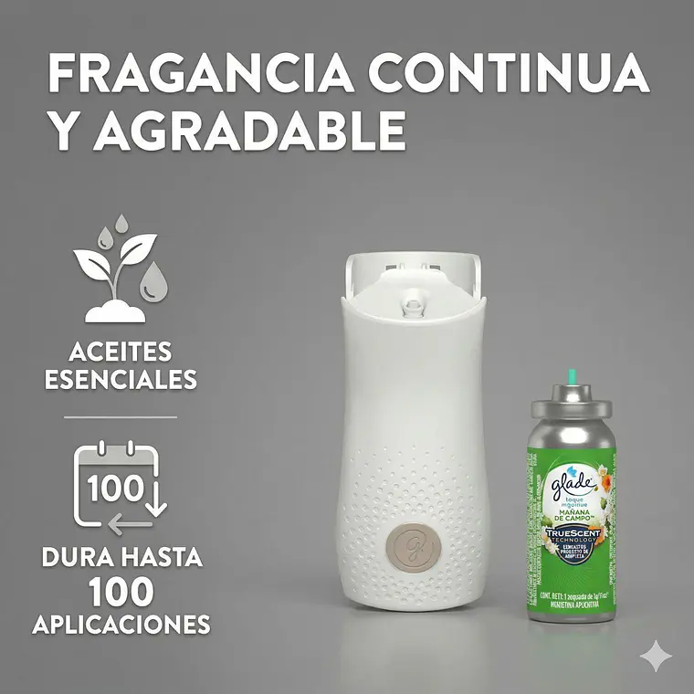 Aromatizante Glade Mañana De Campo (difusor + Repuesto) 2