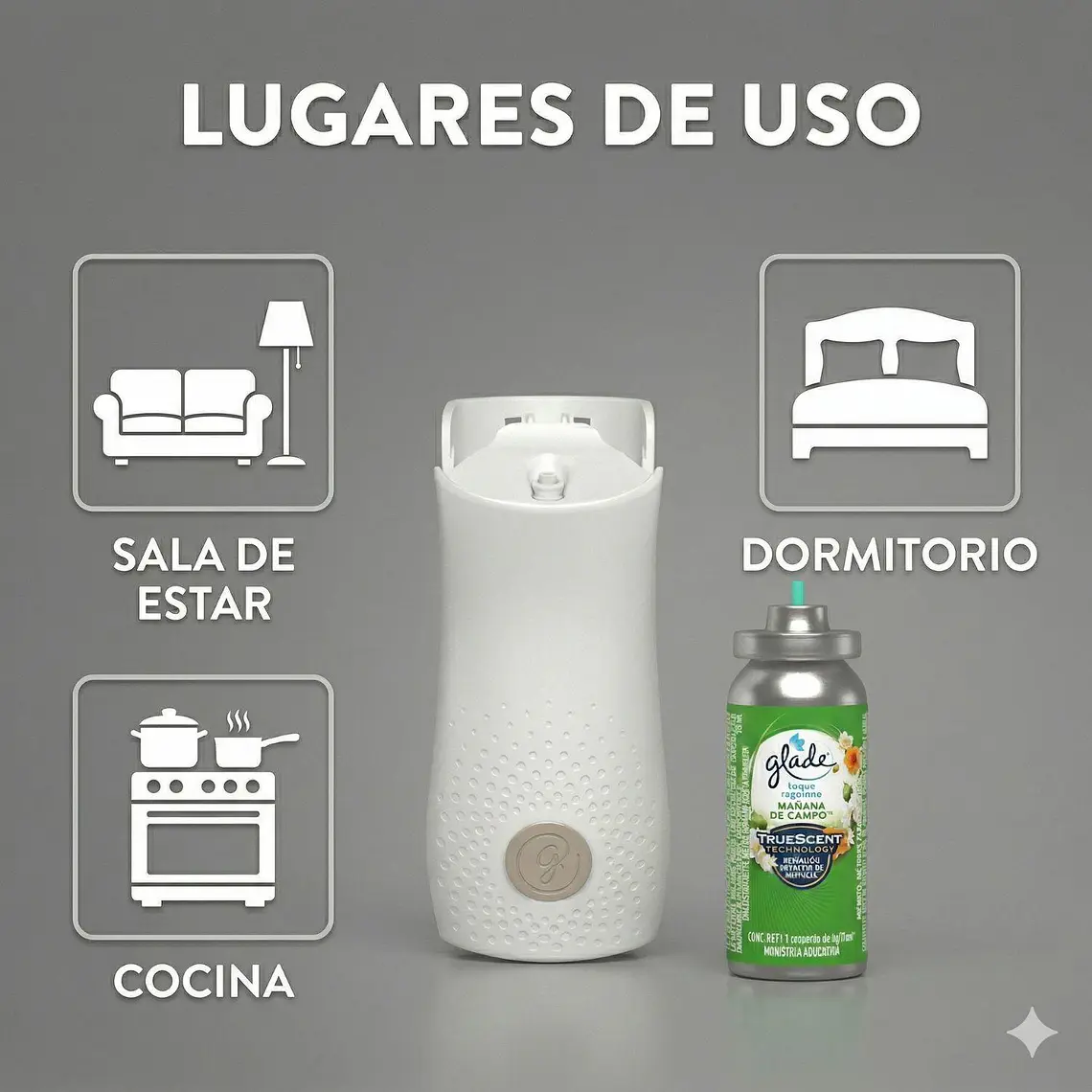 Aromatizante Glade Mañana De Campo (difusor + Repuesto) 4