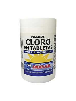 Cloro Tabletas para Piscina Triple Acción Dideval 1 kg