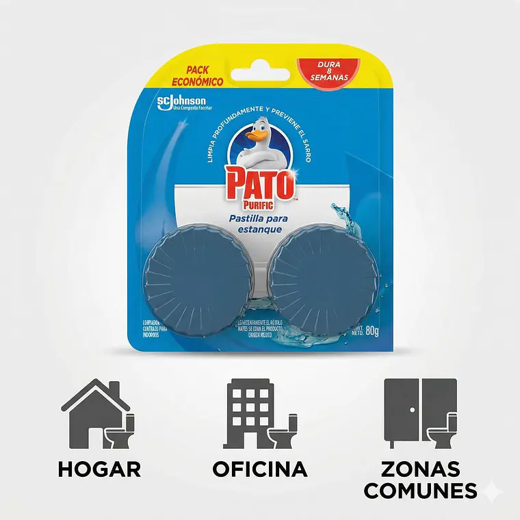 Pastilla Estanque Inodoro Azul Pato Purific Antisarro Limpieza Pack 2 5
