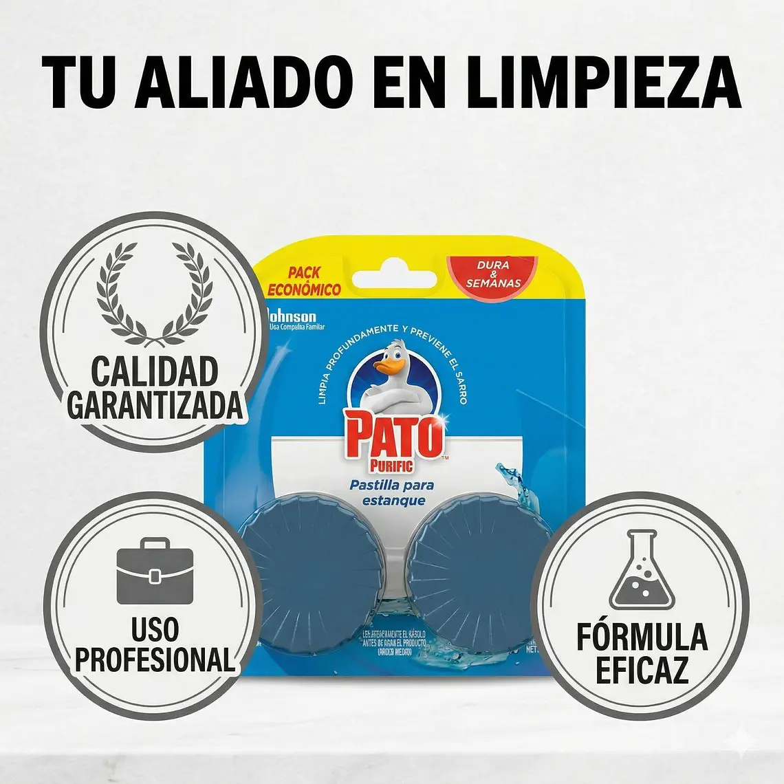 Pastilla Estanque Inodoro Azul Pato Purific Antisarro Limpieza Pack 2 6