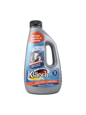 Desatascador Cañerías Klaren Maestro Plomero 1L
