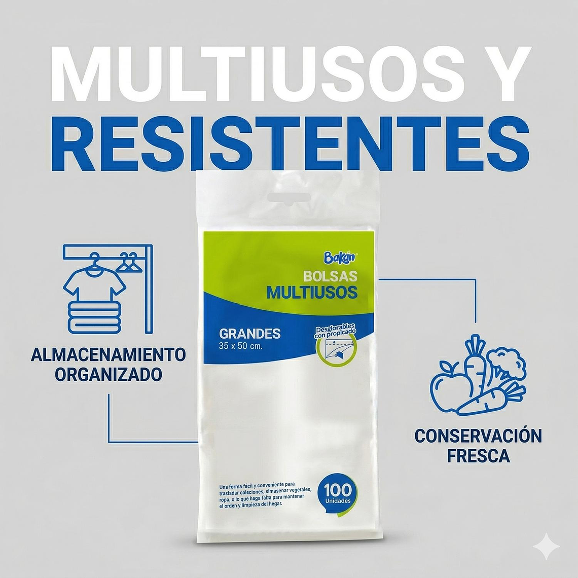 Bolsas Multiuso Bakan 35x50 Bolsa Taco Grande 100 Unidades 3