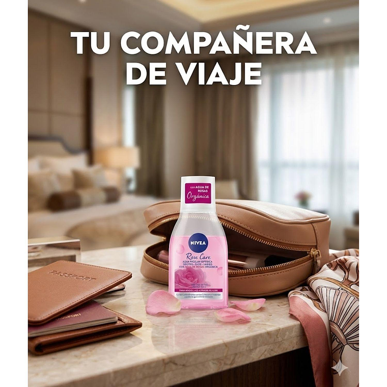 Agua Micelar Nivea Bifásica Rose Care 100 ml 5