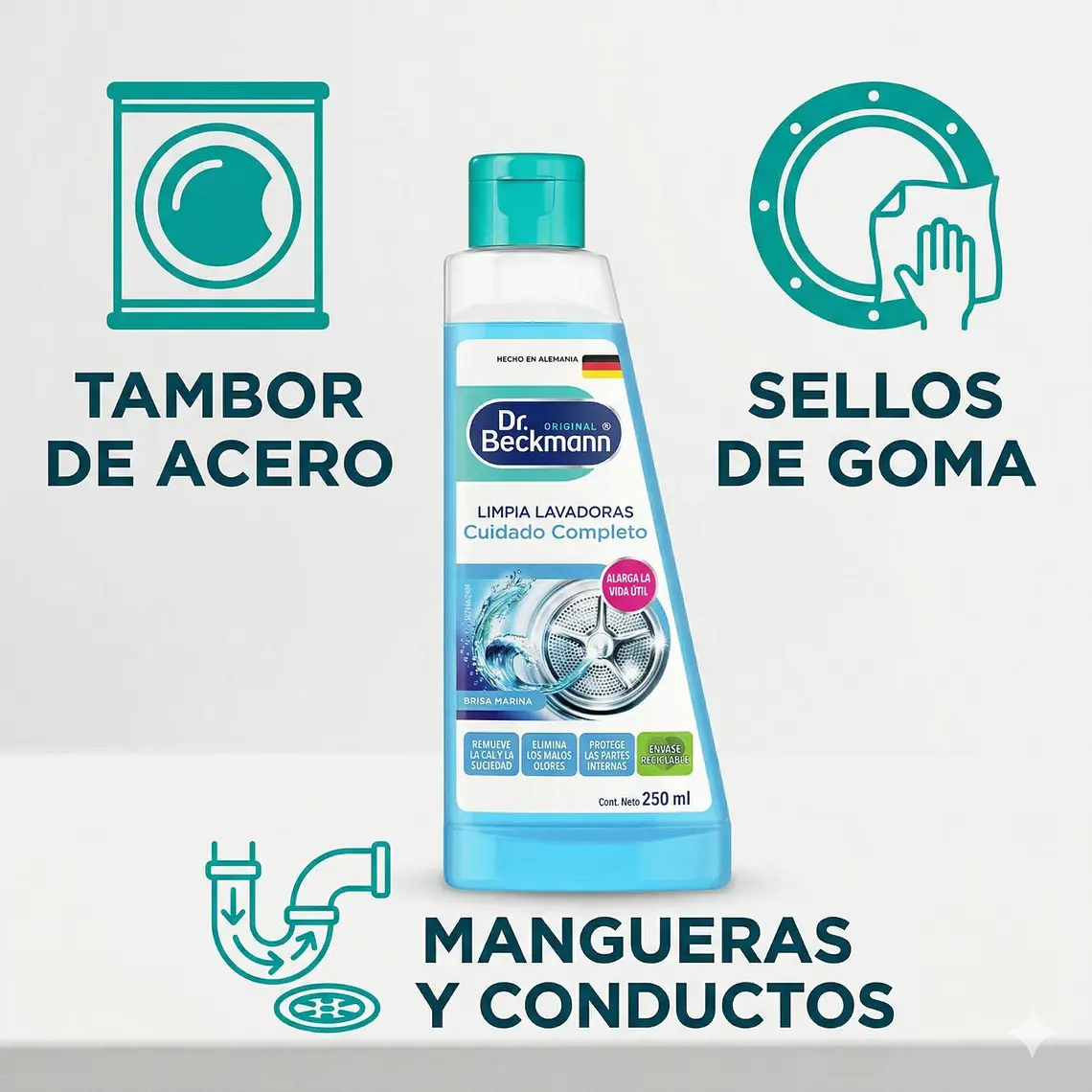 Limpia Lavadoras 250 Ml Dr. Beckmann 3