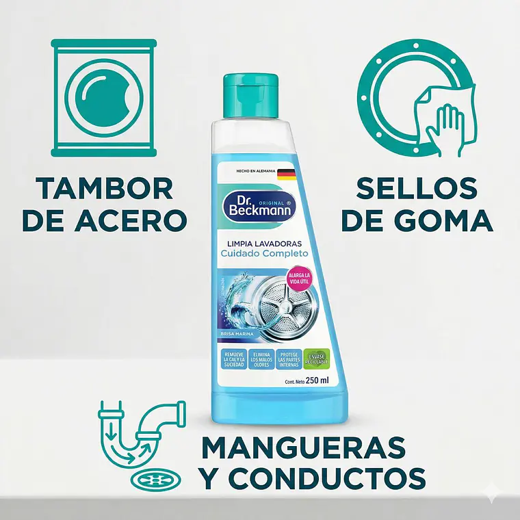 Limpia Lavadoras 250 Ml Dr. Beckmann 3