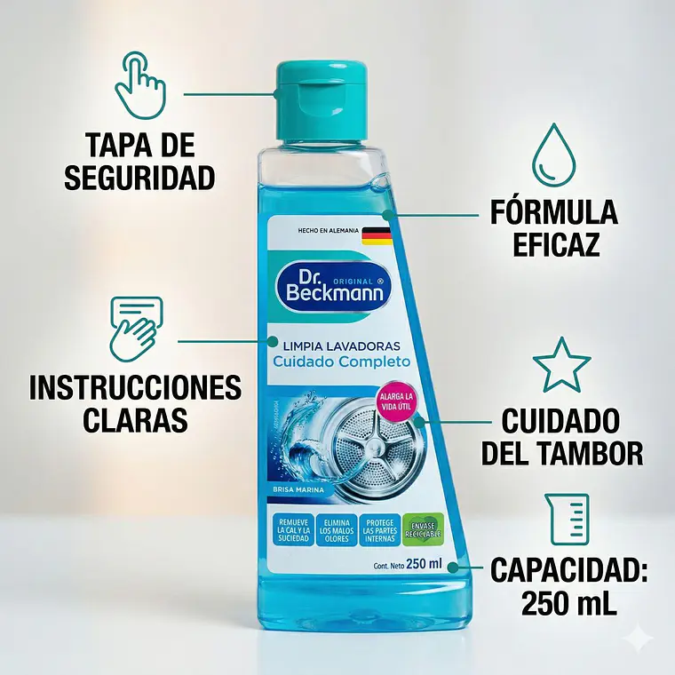 Limpia Lavadoras 250 Ml Dr. Beckmann 5