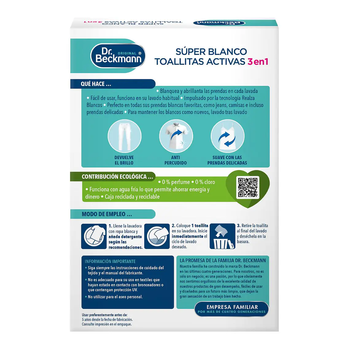 Toallitas Súper Blanco Dr. Beckmann x15 Unid 3