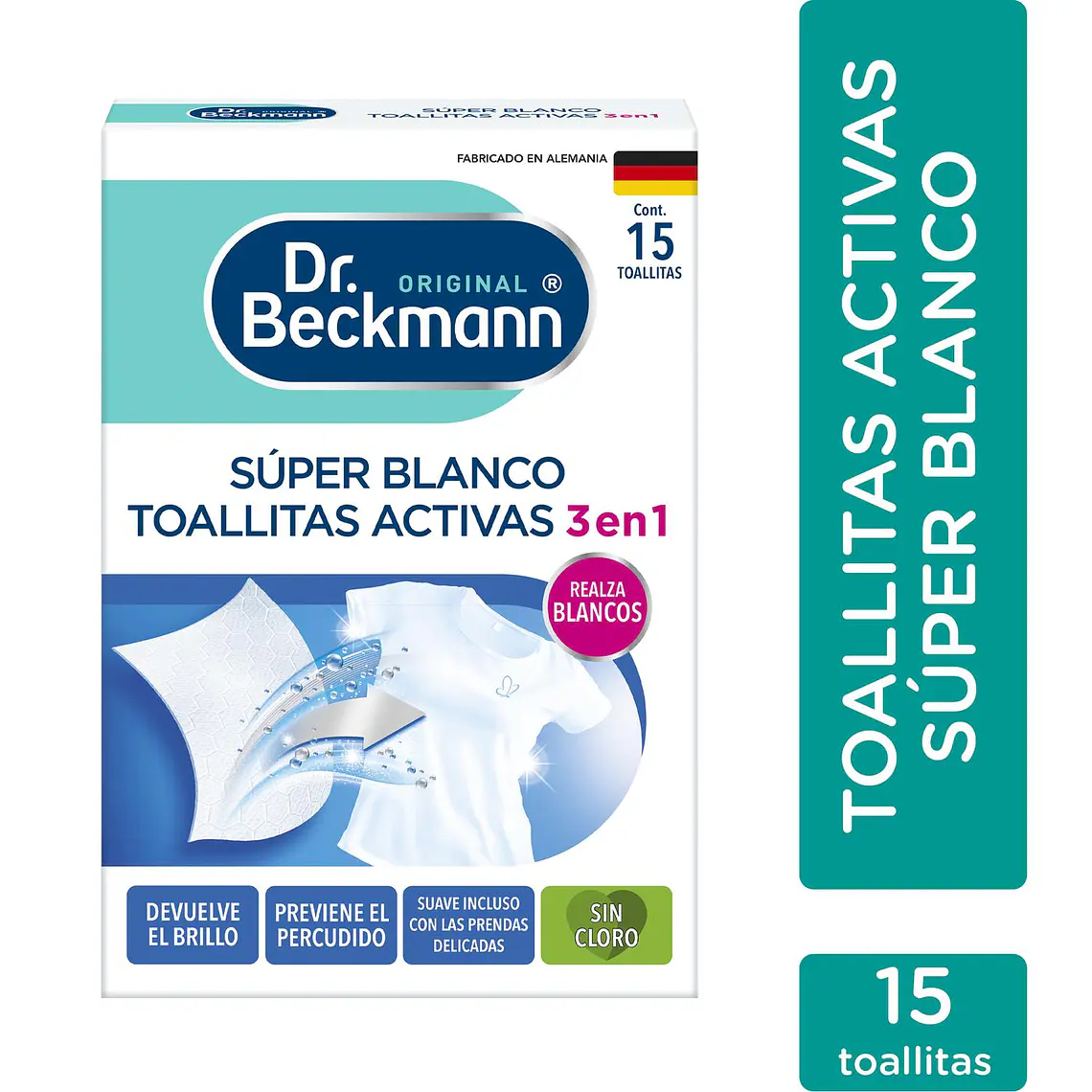 Toallitas Súper Blanco Dr. Beckmann x15 Unid 4