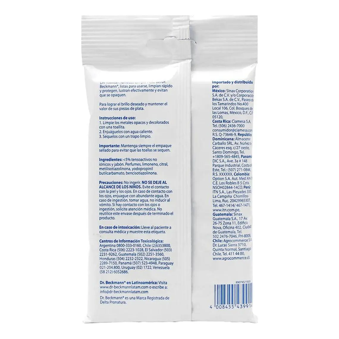 Toallitas para Plata y Metales Dr. Beckmann 12 Un 3