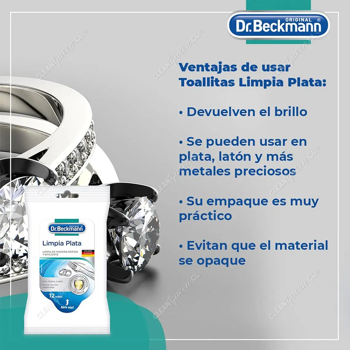 Toallitas para Plata y Metales Dr. Beckmann 12 Un 4