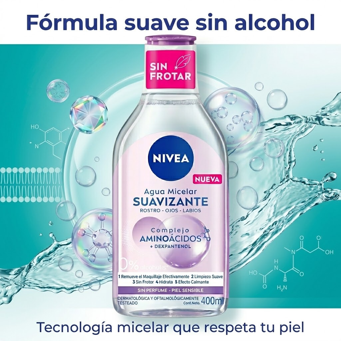 Agua Micelar Nivea 400ml: Desmaquillante Piel Sensible 5