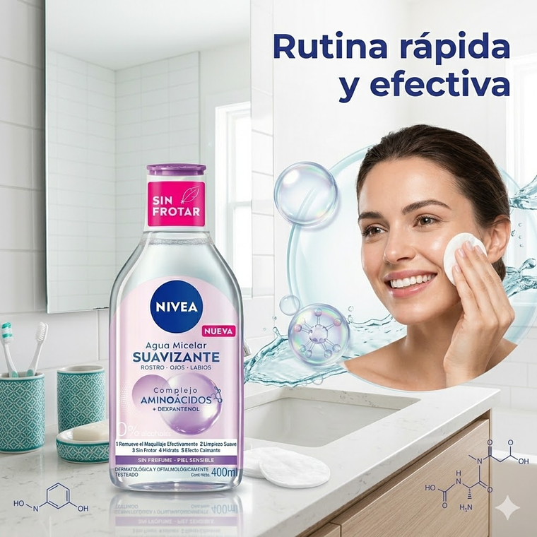 Agua Micelar Nivea 400ml: Desmaquillante Piel Sensible 6