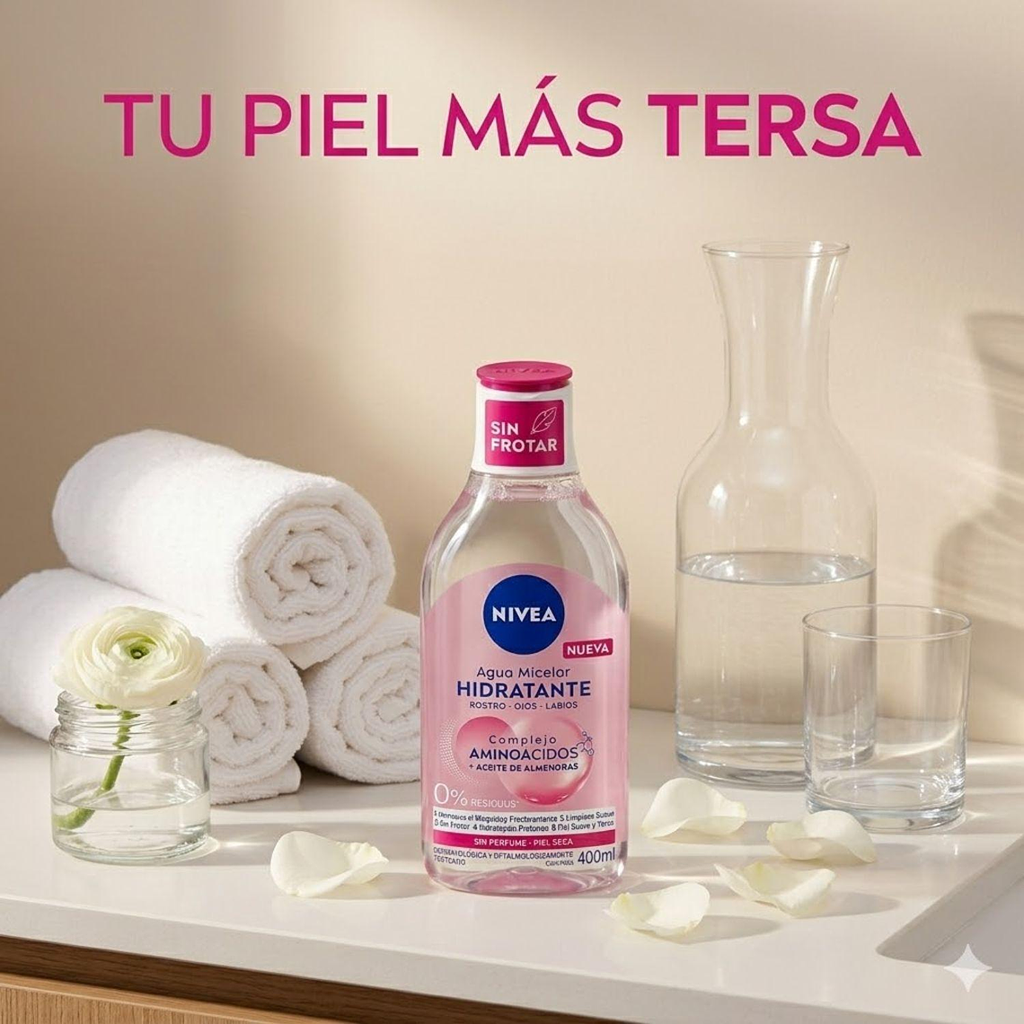 Agua Micelar Nivea Hidratante 400ml: Piel Seca y Sensible 6