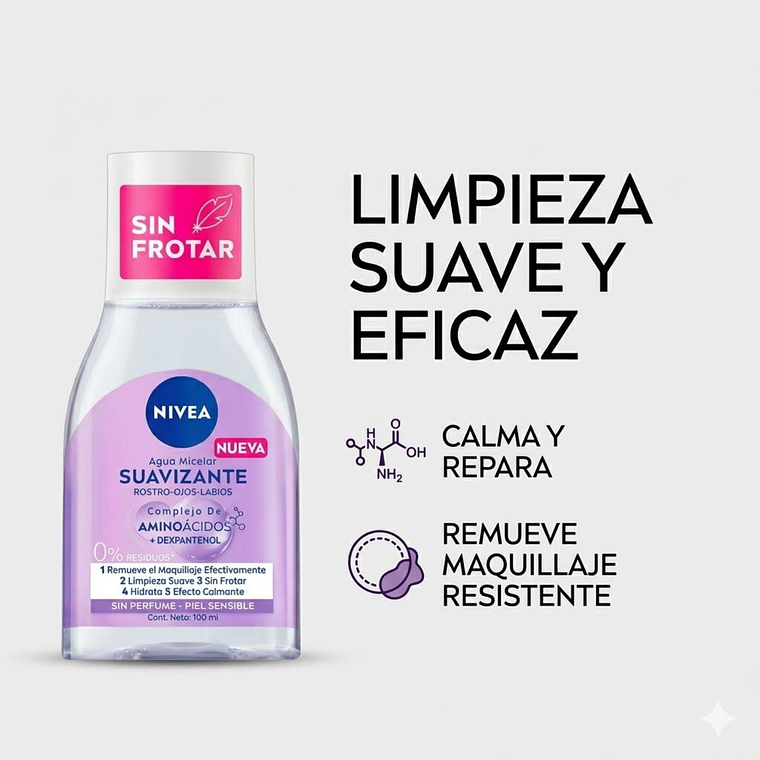 Agua Micelar Nivea Piel Sensible 100ml: Suavizante 3 en 1 2