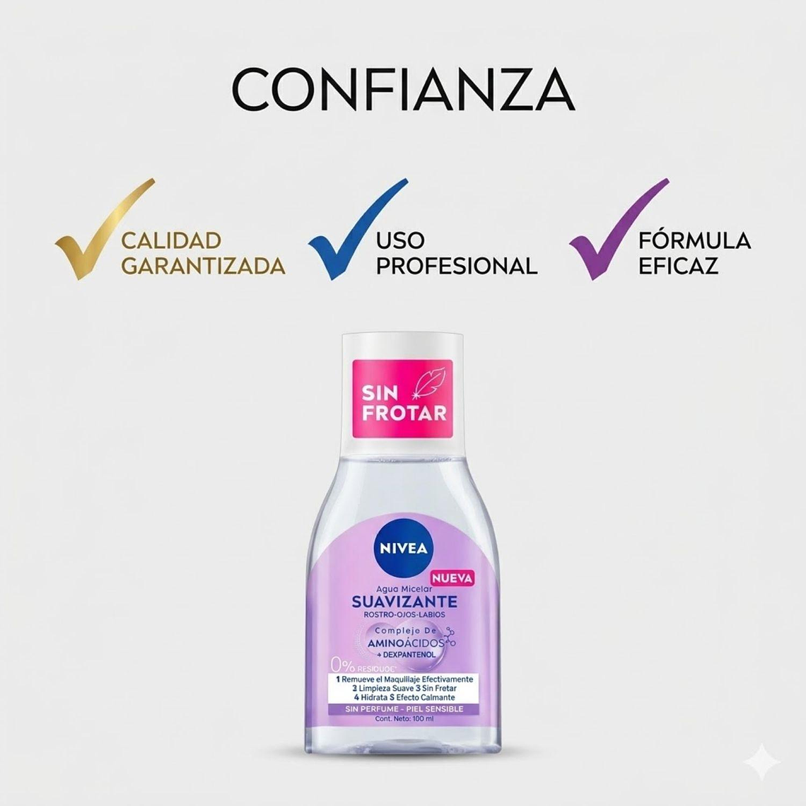 Agua Micelar Nivea Piel Sensible 100ml: Suavizante 3 en 1 5