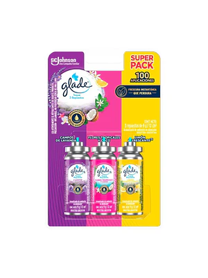Glade Repuesto Toque 3x12ml Lavanda Tropical Limón