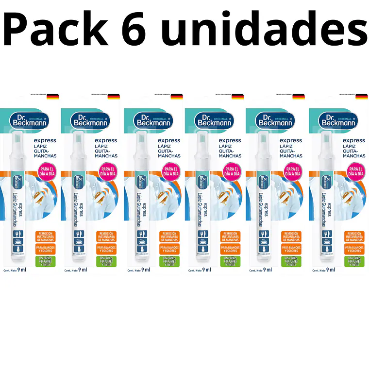 Lápiz Quitamanchas Dr. Beckmann Pack 6 Unidades 1