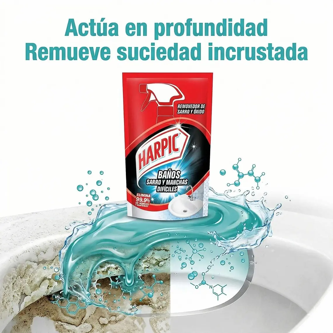 Recarga Harpic Baño Sarro y Manchas Difíciles 420ml 5