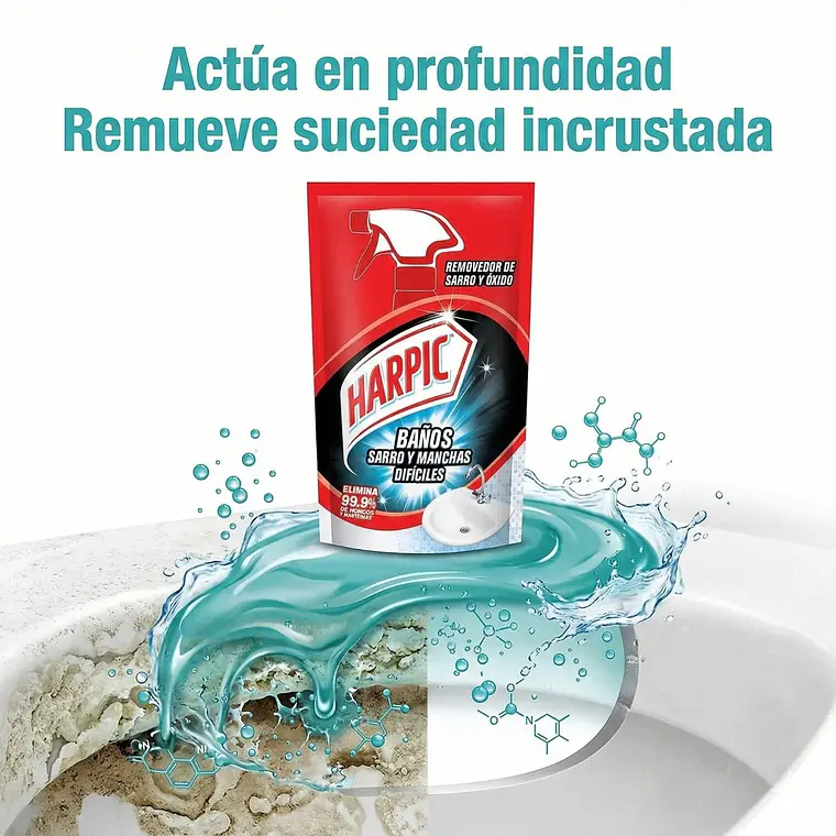 Recarga Harpic Baño Sarro y Manchas Difíciles 420ml 5