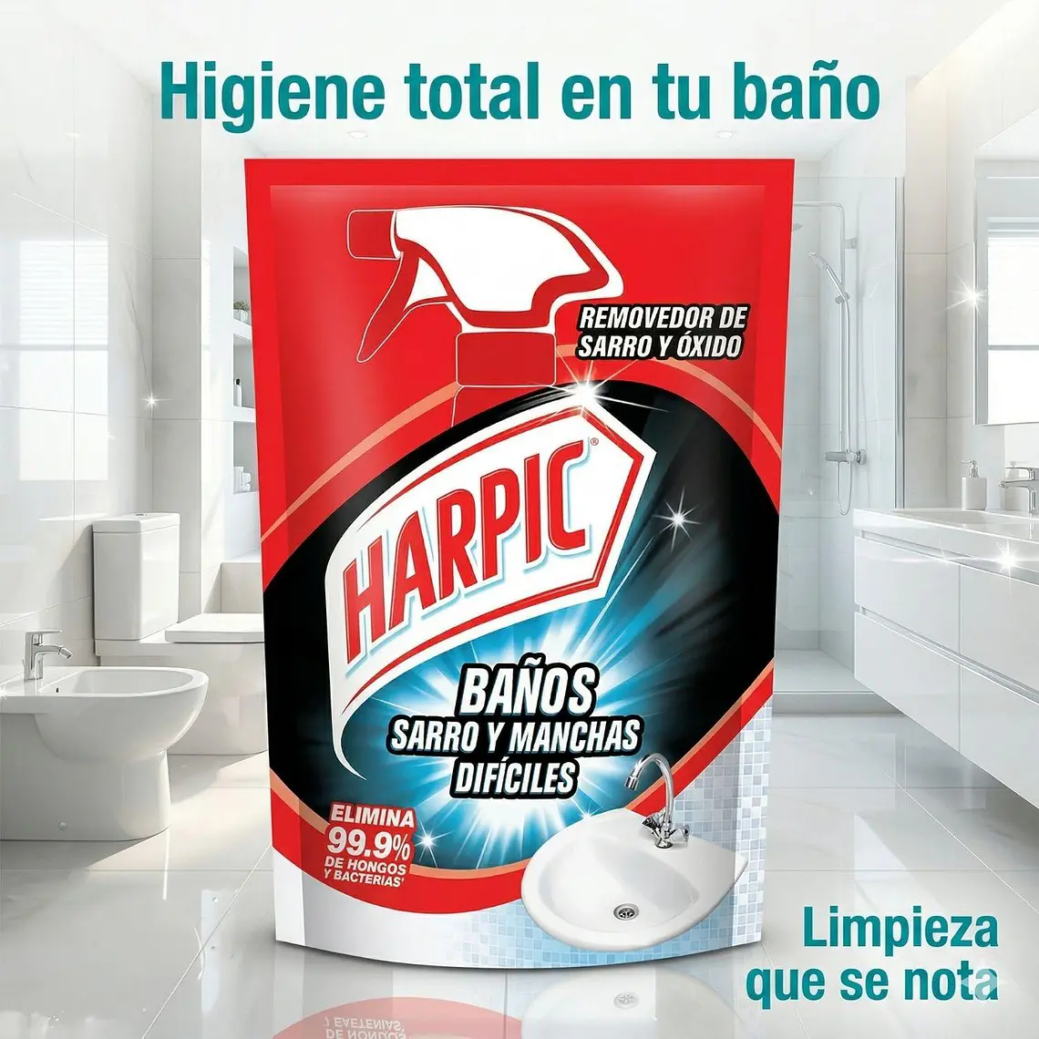 Recarga Harpic Baño Sarro y Manchas Difíciles 420ml 6