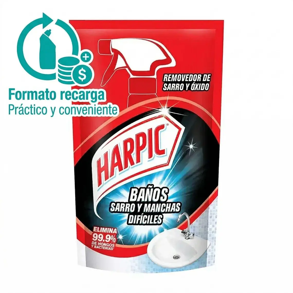 Recarga Harpic Baño Sarro y Manchas Difíciles 420ml 7