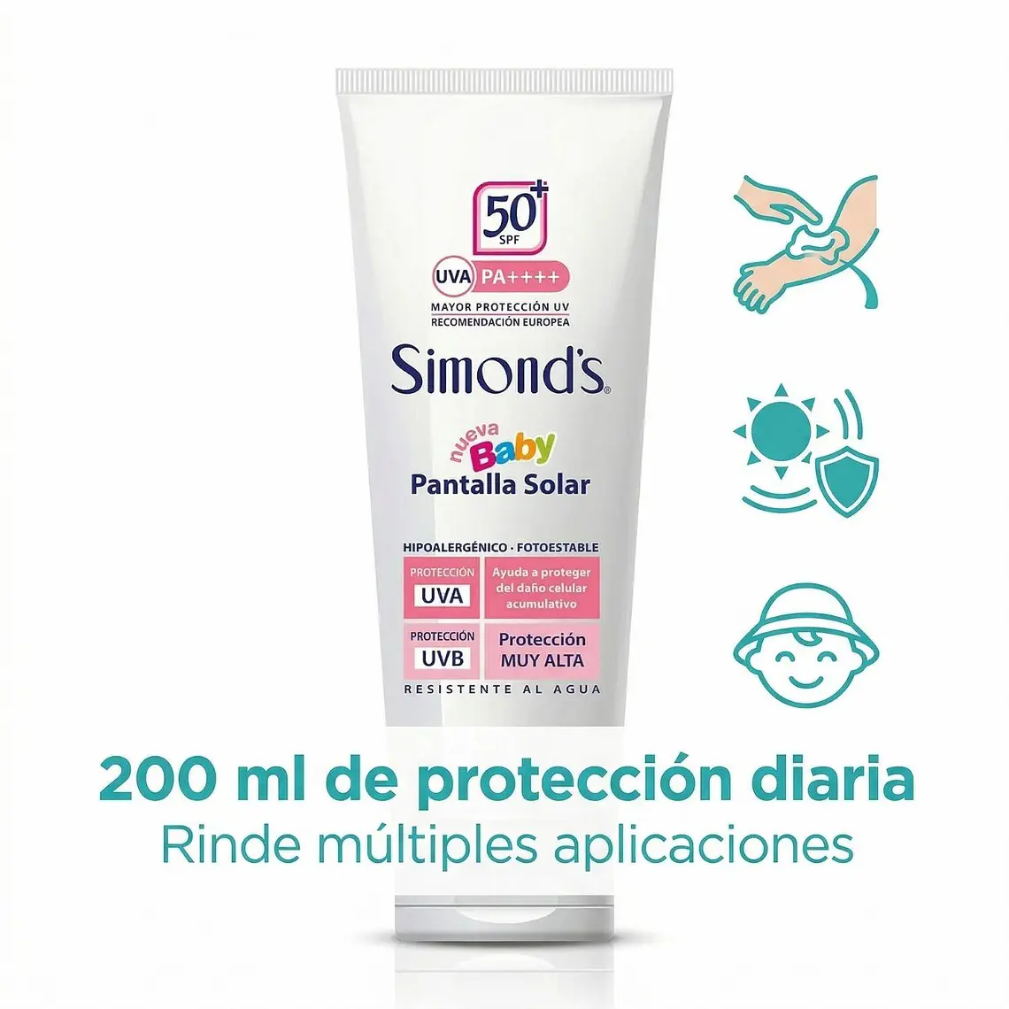 Bloqueador Protector Solar F50 Simonds Baby 200ml 7