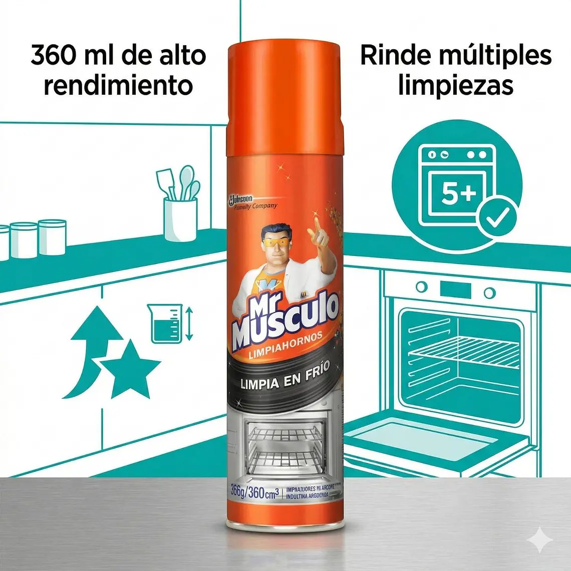 Limpiador De Hornos Mr. Musculo 360 Ml 8