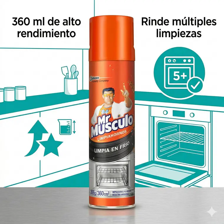 Limpiador De Hornos Mr. Musculo 360 Ml 8