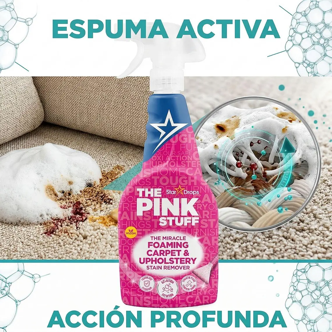Quitamanchas Alfombras Y Tapicerías The Pink Stuff 500 Ml 6
