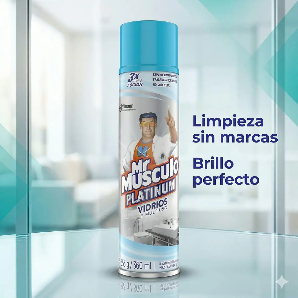 Mr Músculo Limpiavidrios Espuma 360ml Triple Acción 2